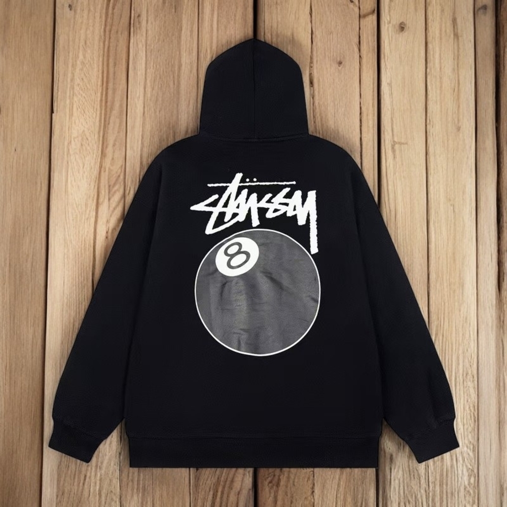 Stussy Black Hoodie with White Logo